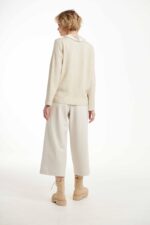 SATIN BLOUSE WITH OPEN COLLAR FISH BONE - Image 2