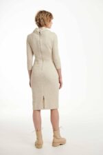 DRESS WITH OPEN COLLAR FISH BONE - Image 3