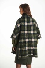 CHECKED CLOAK WITH LEATHER - Image 2