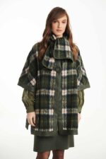 CHECKED CLOAK WITH LEATHER - Image 3