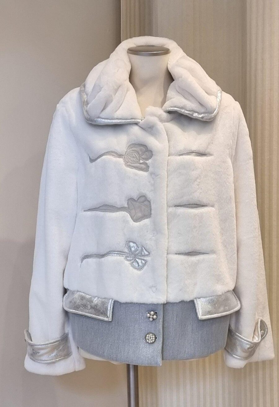 FUR JACKET WITH ROUND COLLAR - Image 1